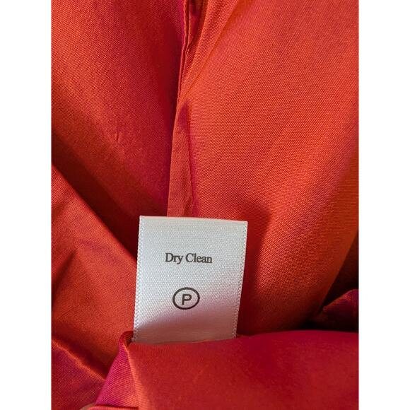 Coldwater Creek Womens Iridescent Orange Silk Wrap Blouse Size M Sleeveless - Picture 7 of 10